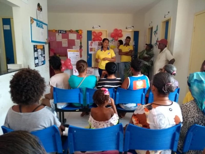 Hoje foi a vez da USF Odete Arajo Cabral, na localidade da Conga falar sobre nossa Campanha de fevereiro: Vamos falar sobre HIV- A vida  mais forte sem a AIDS