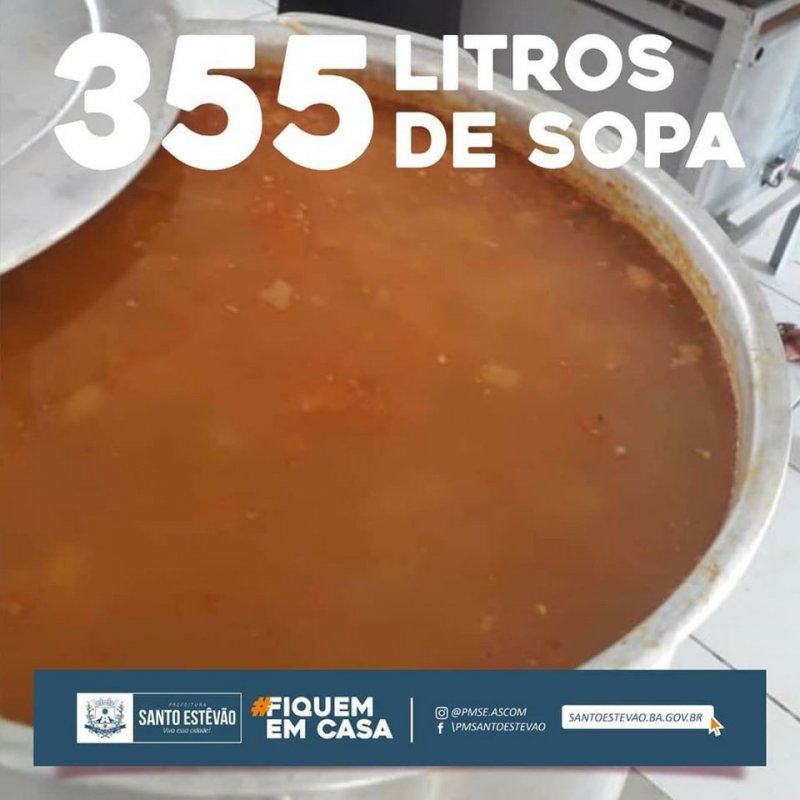 355 litros de sopa são distribuídos a famílias em vulnerabilidade social