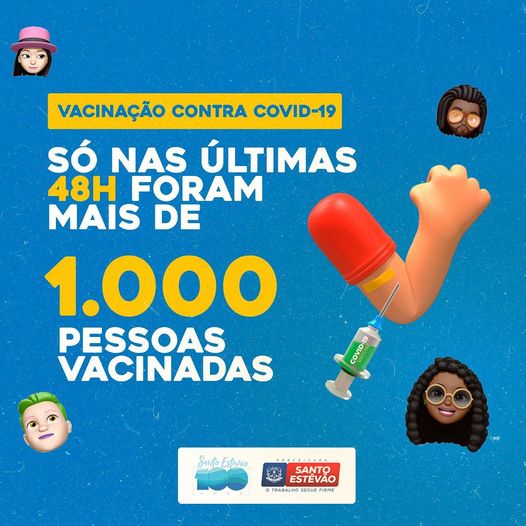 Na últimas 48 horas mais de mil pessoas vacinadas