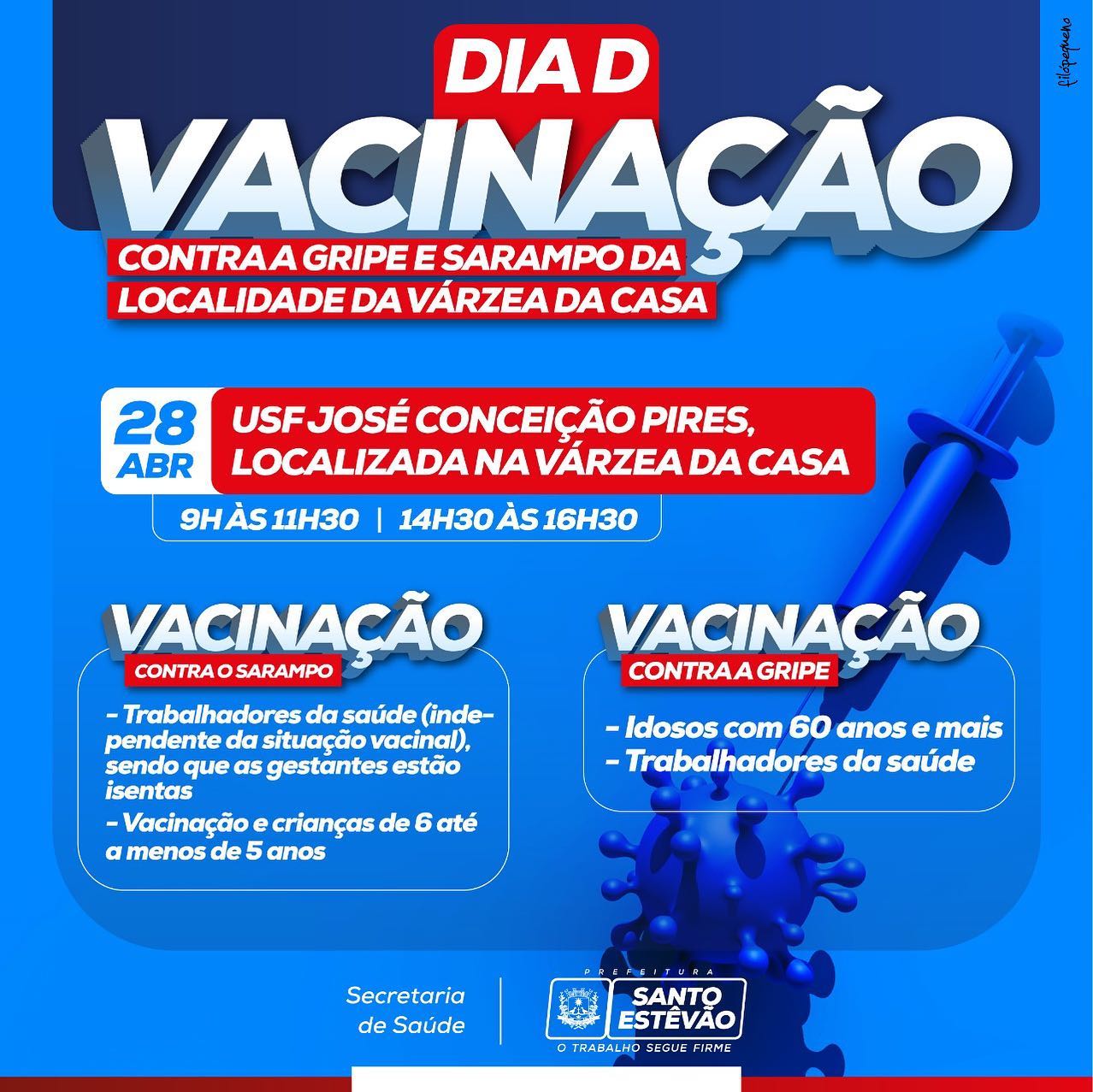 Dia D da Campanha de vacinação contra a Gripe e Sarampo