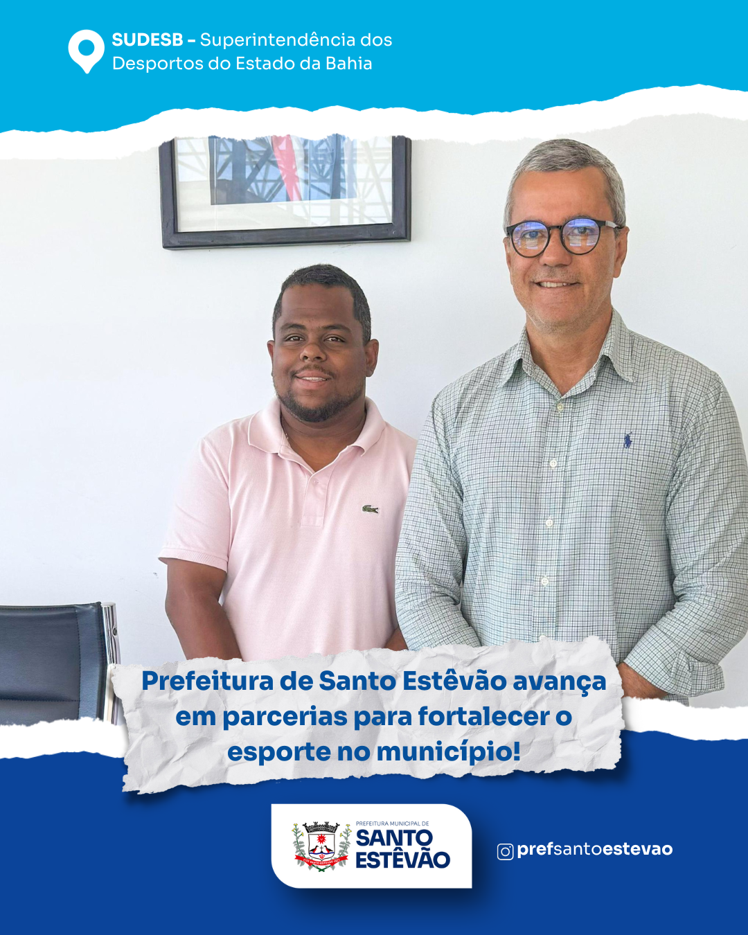 Prefeitura de Santo Estêvão avança em parcerias para fortalecer o esporte no município  